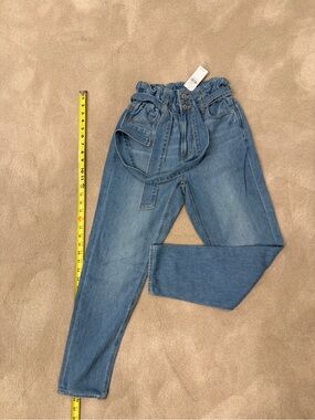 NWT Women’s High-Rise Paperbag Waist Jeans - Blue